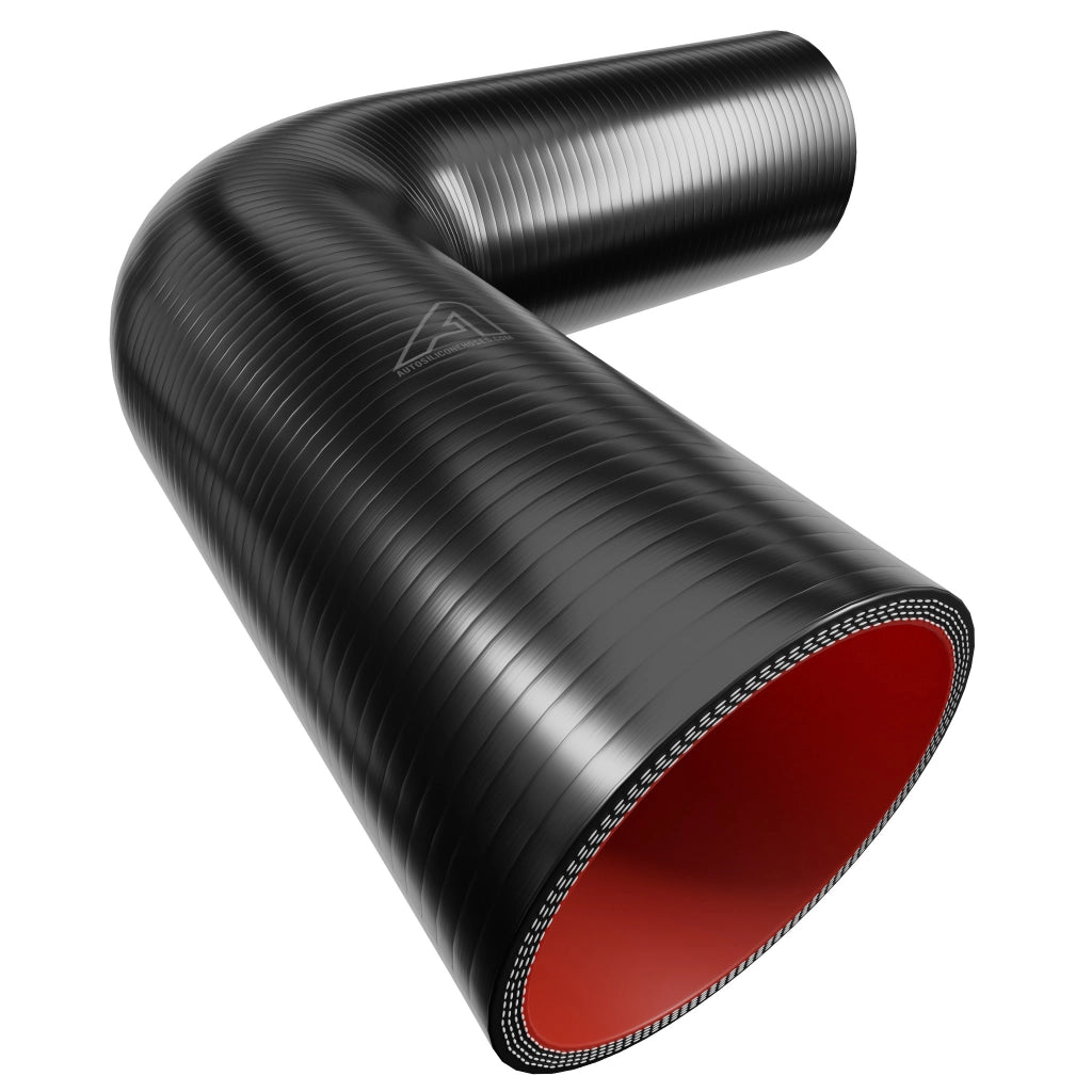 2-Pack 90 Degree Silicone Coupler Hoses - 3-Ply Black-Red, 51mm ID (2" Inch) - For Intercooler/Piping