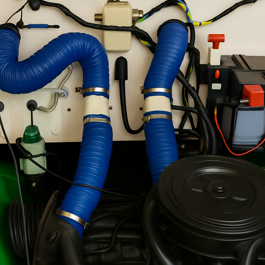 Citroen 2CV Heater Tube Kit Upgrade For Right Hand Drive 602cc &ndash; Blue