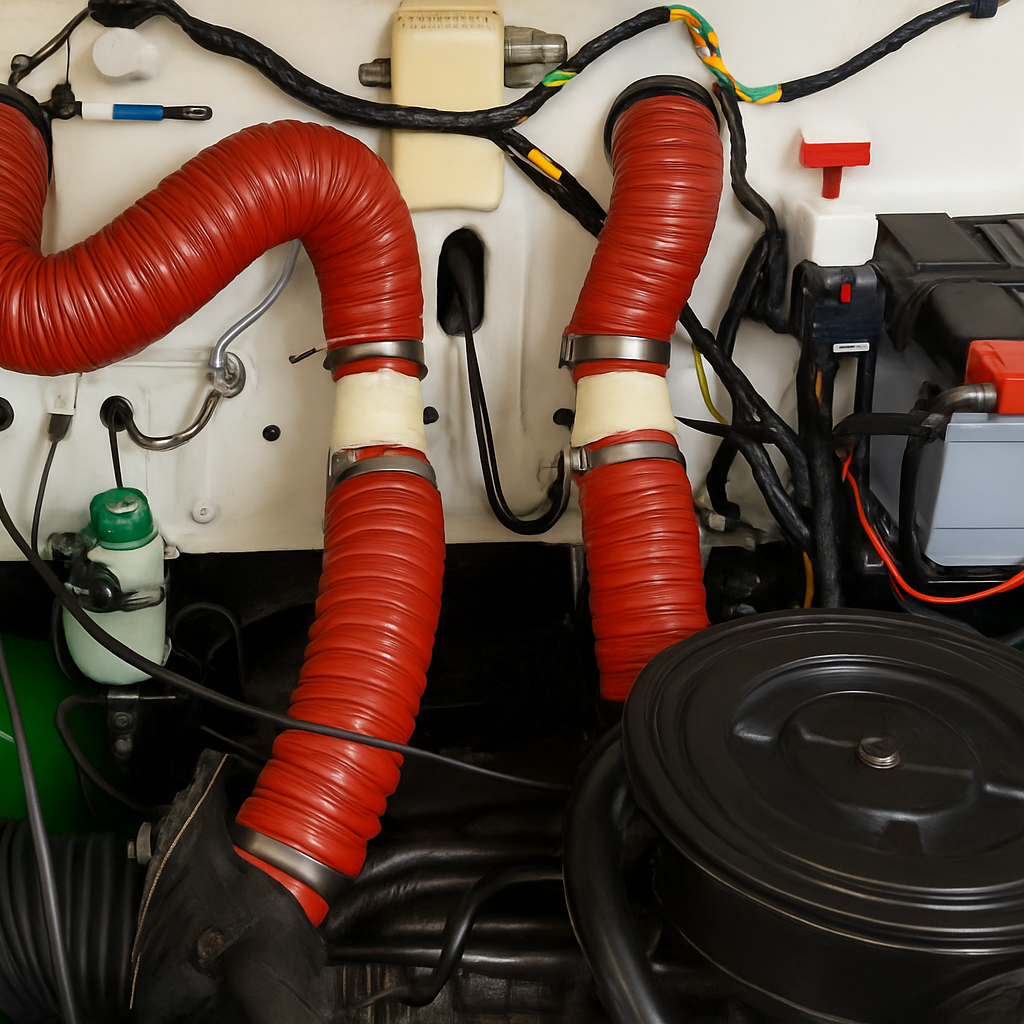 Citroen 2CV Heater Tube Kit Upgrade For Right Hand Drive 602cc Motor Vehicle Engine Parts Hoses UK Red Yes