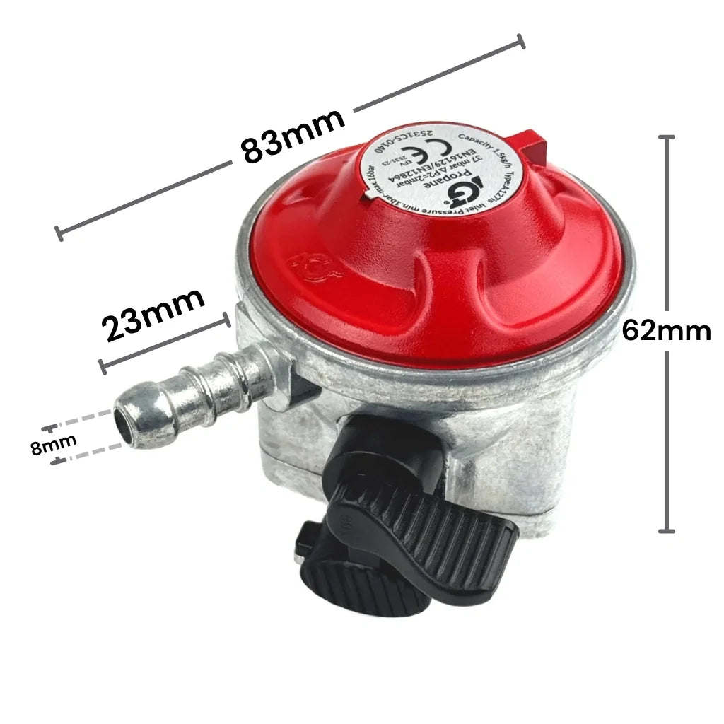 27mm Propane Clip On Gas Regulator 37mbar With Hose Kit Gas Regulator Silicone Hose UK