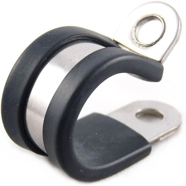 Rubber Lined P Clips - 100 Pack Auto Silicone Hoses 5mm