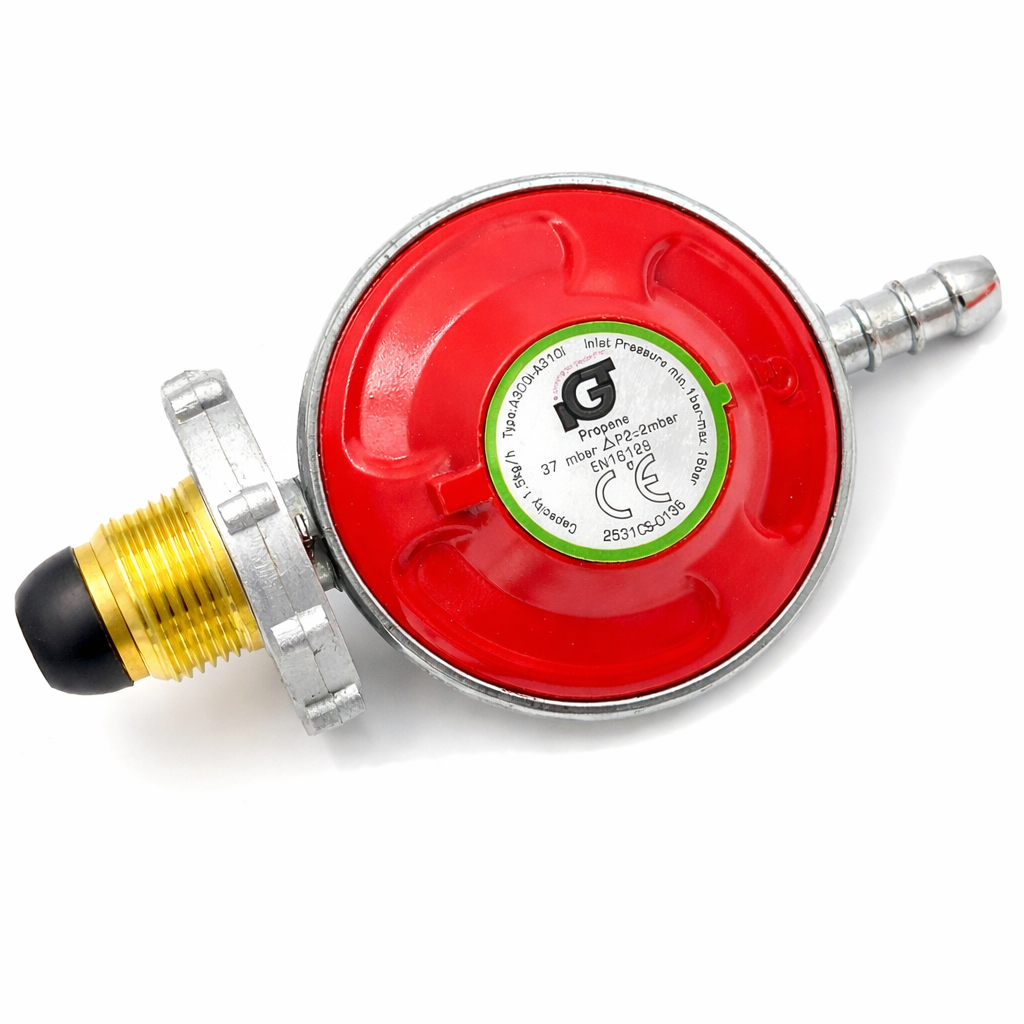 Propane Hand Wheel Screw On Gas Regulator 37mbar With Hose Kit Gas Regulator Silicone Hose UK