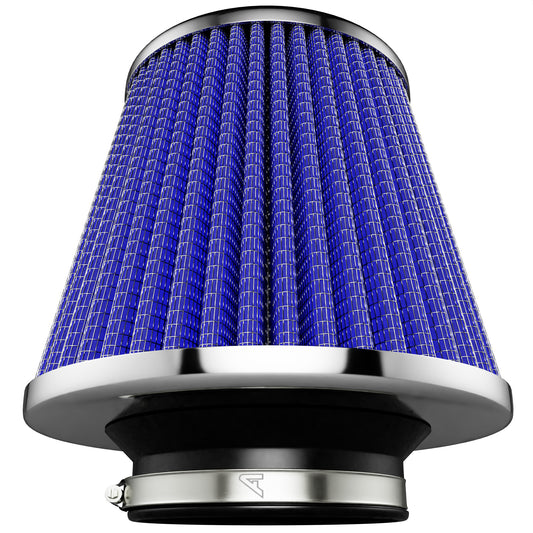 Twin Cone Air Filter - Blue  Auto Silicone Hoses   