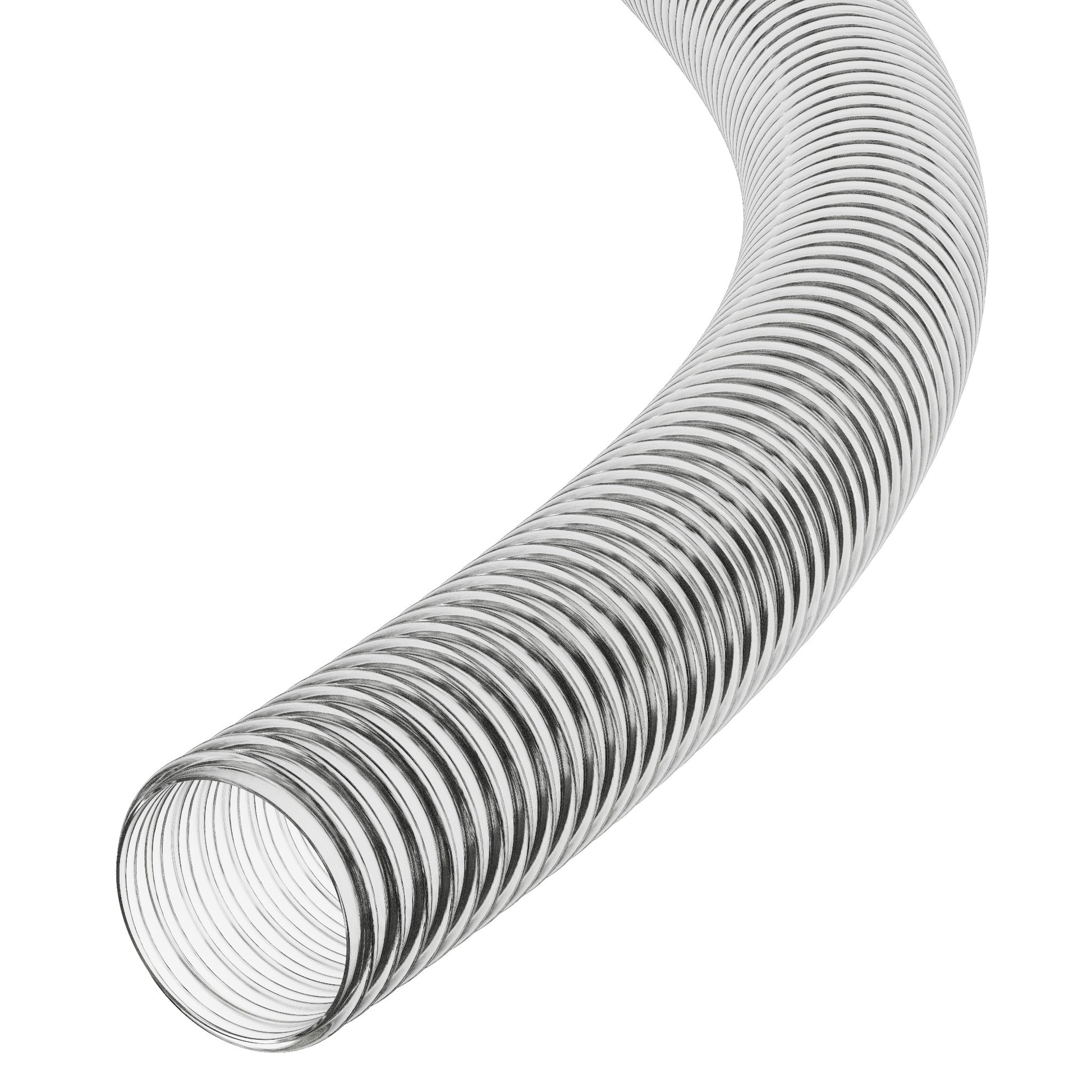 32mm ID Clear Corrugated PVC Reinforced Flexible Ducting Hoses UK