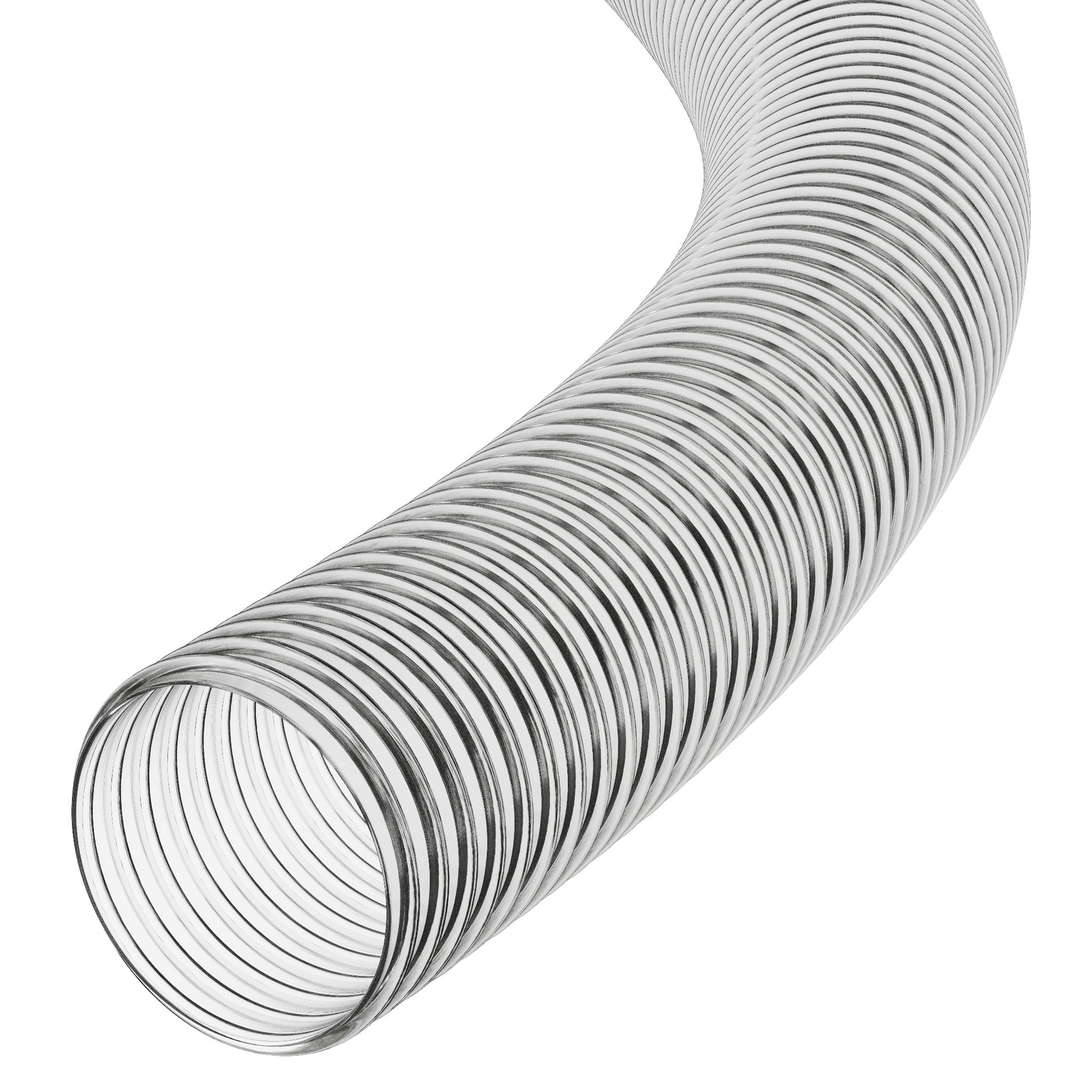 40mm ID Clear Corrugated PVC Reinforced Flexible Ducting Hoses UK