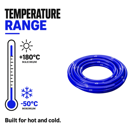 Continuous Silicone Hose - Blue - Temperature range -50°C to +180°C
