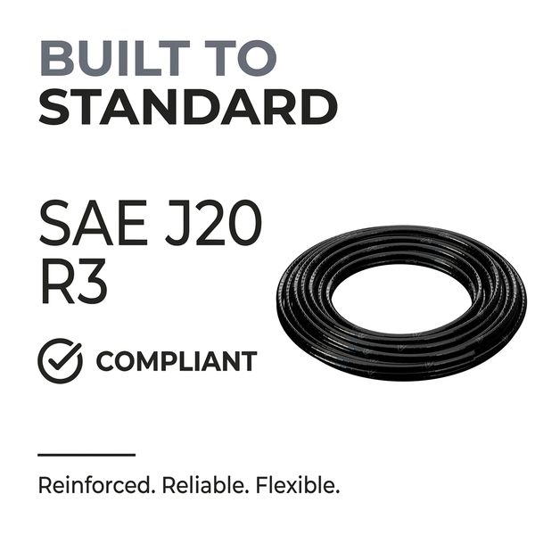 Continuous Silicone Hose - Black - Built to SAE J20 R3