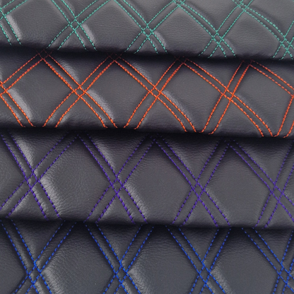 Quilted Faux Leather Double Stitch Diamond Fabric Fabric & Upholstery Pro Surface