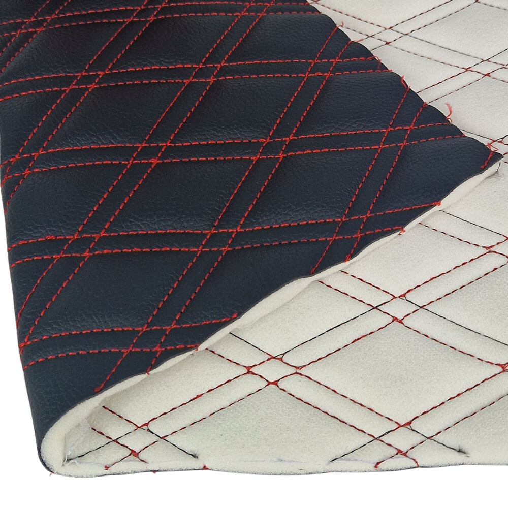 Quilted Faux Leather Double Stitch Diamond Fabric Fabric & Upholstery Pro Surface