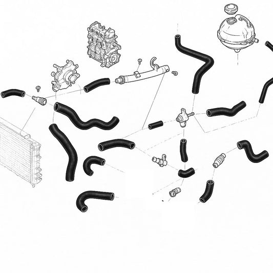 BMW MINI Cooper S R53 R52 MK1 Silicone Radiator Coolant Hoses - 15 Piece Kit Auto Silicone Hoses