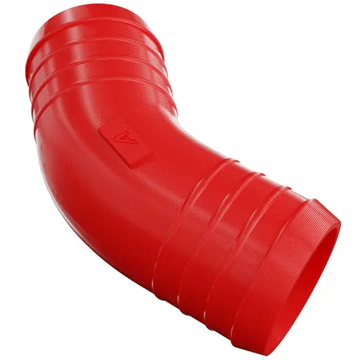 Plastic Hose Inline Barbed 45 Degree Elbow &ndash; Red
