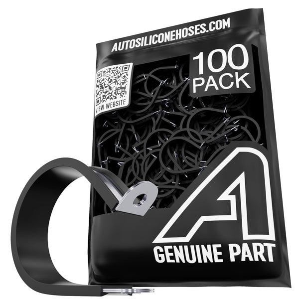 Rubber Lined P Clips - 100 Pack Auto Silicone Hoses
