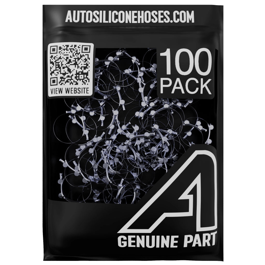 T Bolt Hose Clamp - 100 Pack Motor Vehicle Engine Parts Auto Silicone Hoses W1 Zinc Plated 17mm>19mm