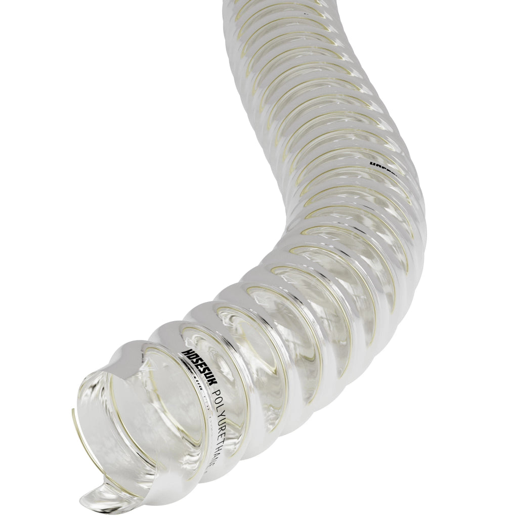 PU Flexible Ducting Hose, 63mm ID X 5m Length - Fully Antistatic Polyurethane Dust Fume Extraction Woodworking Ventilation