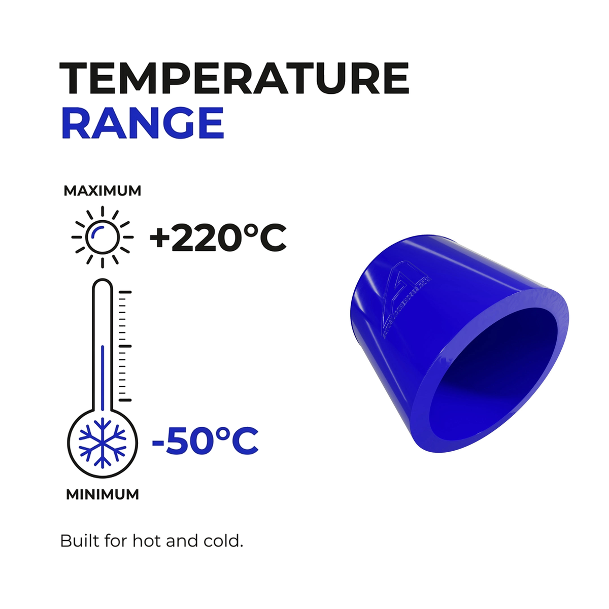 Silicone Rubber Caps - Blue - Temperature range -50°C to +220°C