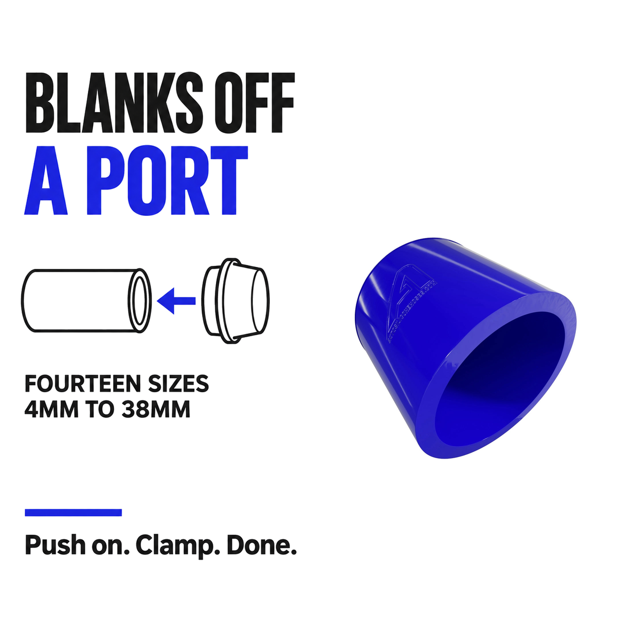 Silicone Rubber Caps - Blue - Blanks off a port - fourteen sizes, 4mm to 38mm