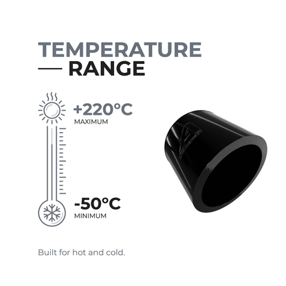 Silicone Rubber Caps - Black - Temperature range -50°C to +220°C