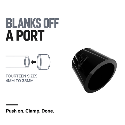 Silicone Rubber Caps - Black - Blanks off a port - fourteen sizes, 4mm to 38mm