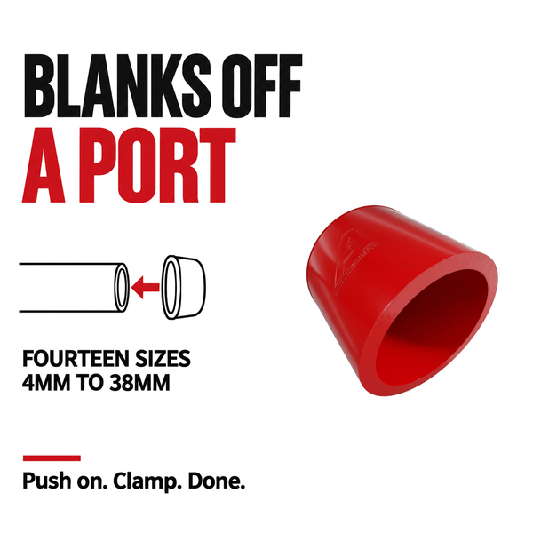 Silicone Rubber Caps - Red - Blanks off a port - fourteen sizes, 4mm to 38mm