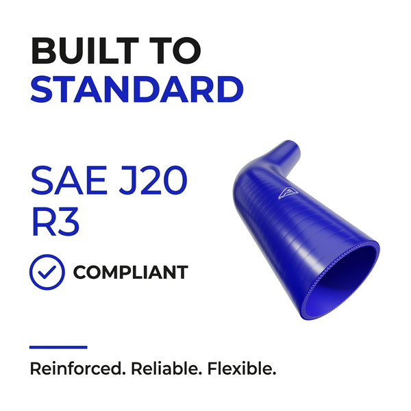 45 Degree Reducing Silicone Elbow Hose - Blue - Built to SAE J20 R3