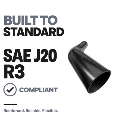 45 Degree Reducing Silicone Elbow Hose - Black - Built to SAE J20 R3