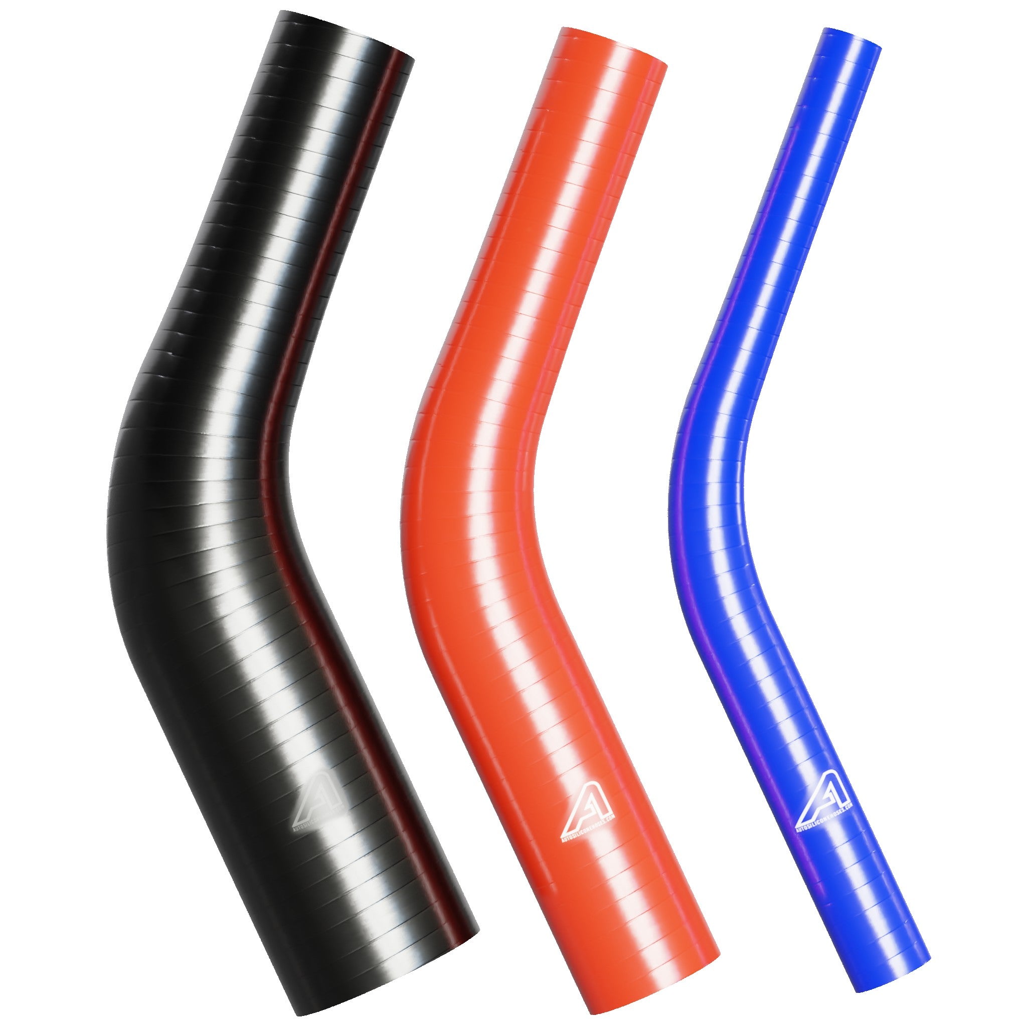 45 Degree Reducing Black Silicone Elbow Hose