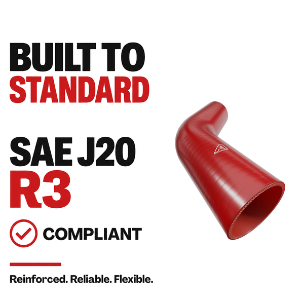 45 Degree Silicone Elbow Hose - Red - Built to SAE J20 R3