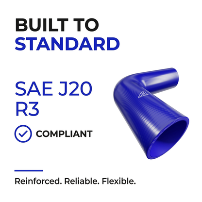 90 Degree Silicone Elbow Hose - Blue - Built to SAE J20 R3