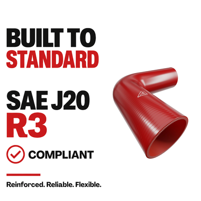 90 Degree Silicone Elbow Hose - Red - Built to SAE J20 R3