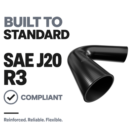 135 Degree Silicone Elbow Hose - Black - Built to SAE J20 R3