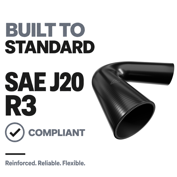 135 Degree Silicone Elbow Hose - Black - Built to SAE J20 R3