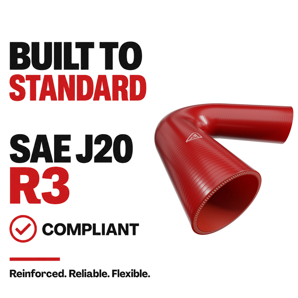 135 Degree Silicone Elbow Hose - Red - Built to SAE J20 R3