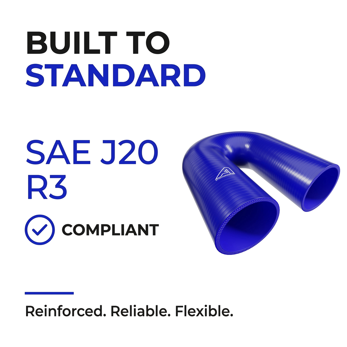 180 Degree Silicone Elbow Hose - Blue - Built to SAE J20 R3