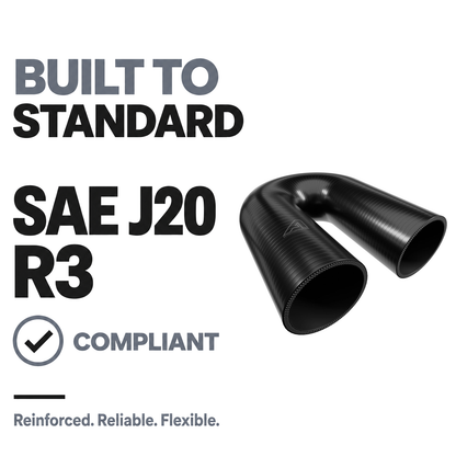 180 Degree Silicone Elbow Hose - Black - Built to SAE J20 R3