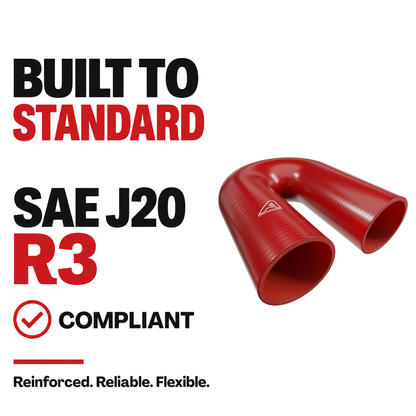 180 Degree Silicone Elbow Hose - Red - Built to SAE J20 R3