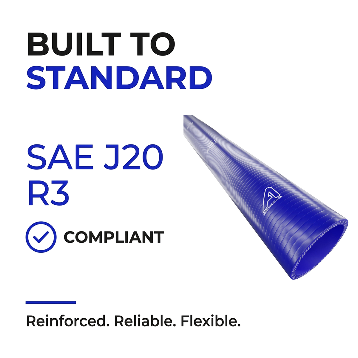1 Metre Straight Silicone Hose - Blue - Built to SAE J20 R3