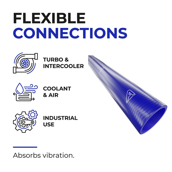 1 Metre Straight Silicone Hose - Blue - Flexible connections - turbo, coolant, air and industrial use