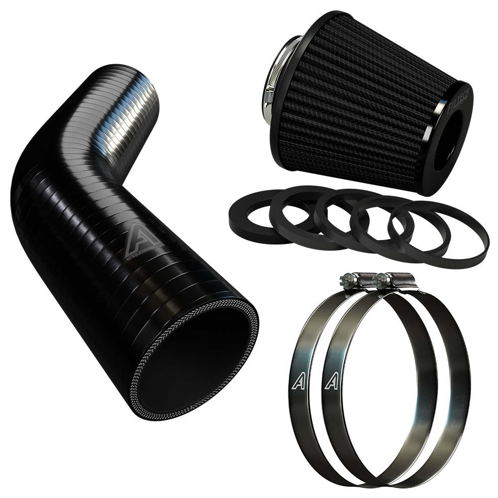 Filtech Air Filter Induction Kit For Audi A3 8P 1.6 2004 - 2013  Auto Silicone Hoses Black Cone 
