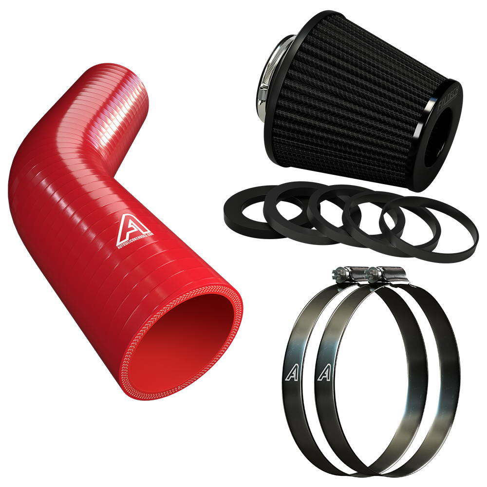 Filtech Air Filter Induction Kit For Audi A3 8P 1.6 2004 - 2013  Auto Silicone Hoses Red Cone 