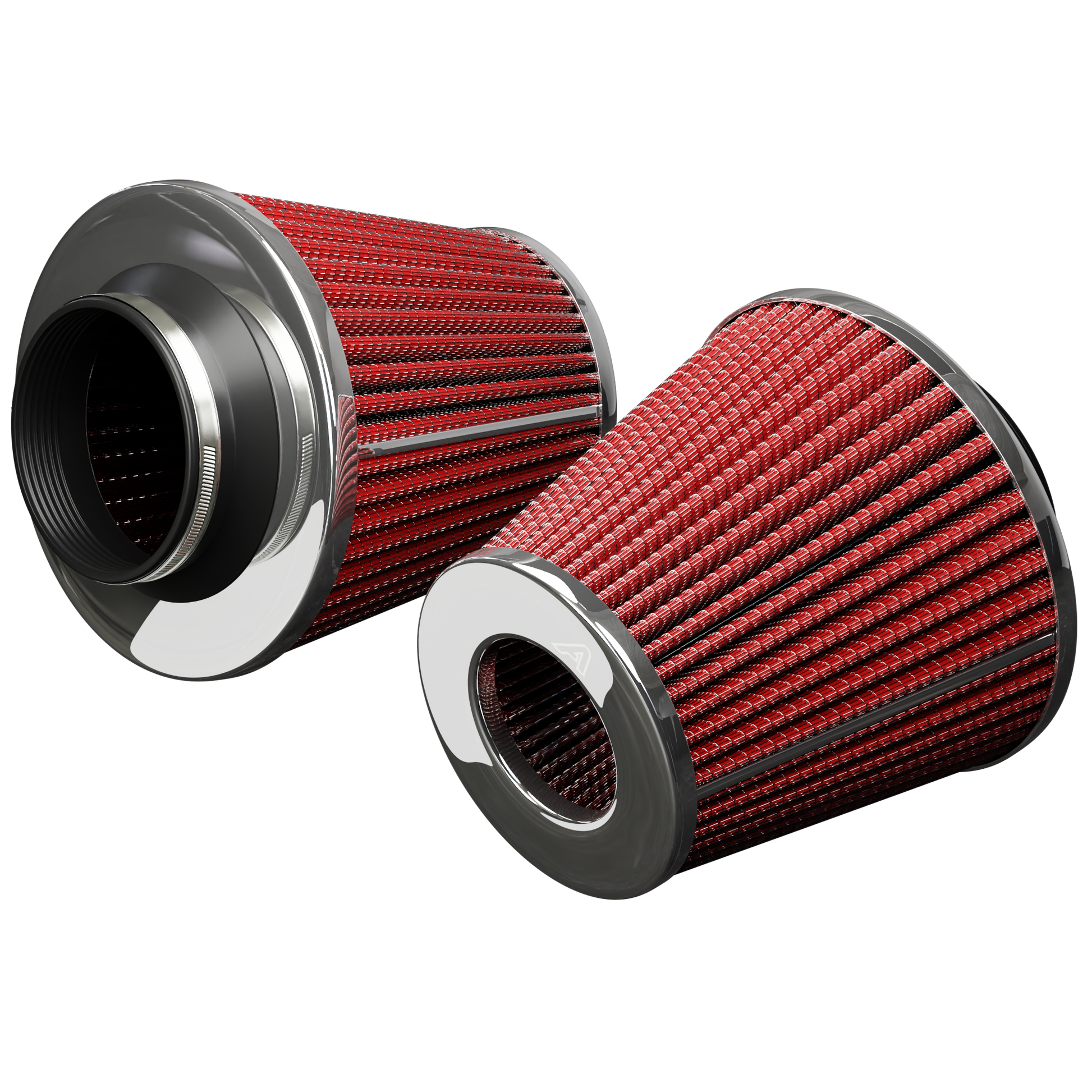 Twin Cone Air Filter - Red  Auto Silicone Hoses   