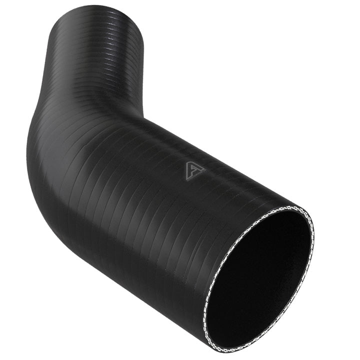 45 Degree Reducing Black Silicone Elbow Hose Motor Vehicle Engine Parts Auto Silicone Hoses 127mm To 90mm Black 