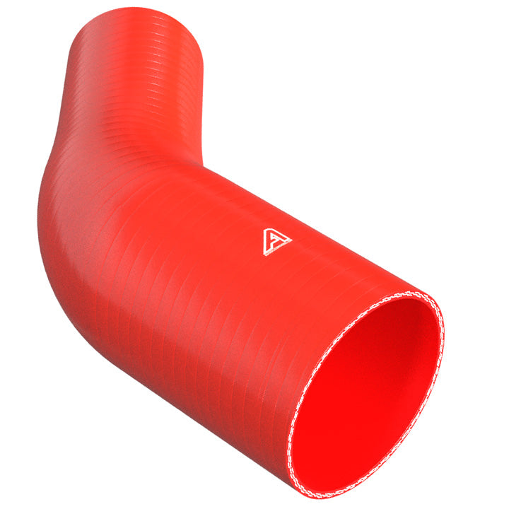 45 Degree Reducing Red Silicone Elbow Motor Vehicle Engine Parts Auto Silicone Hoses 127mm To 90mm Red 