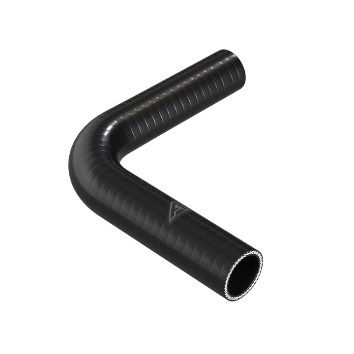 90 Degree Reducing Black Silicone Elbow Hose Motor Vehicle Engine Parts Auto Silicone Hoses 38mm To 35mm Black 
