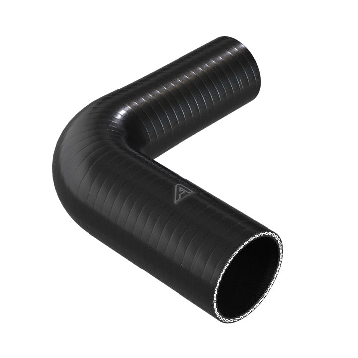 90 Degree Reducing Black Silicone Elbow Hose Motor Vehicle Engine Parts Auto Silicone Hoses 76mm To 63mm Black 