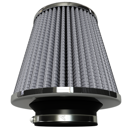 Twin Cone Performance Air Filter  Auto Silicone Hoses Grey  
